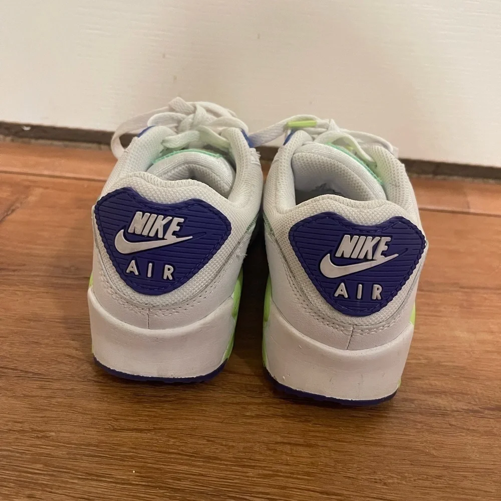 Nike white, purple, green and neon pink air max sneakers​​​​​​​​